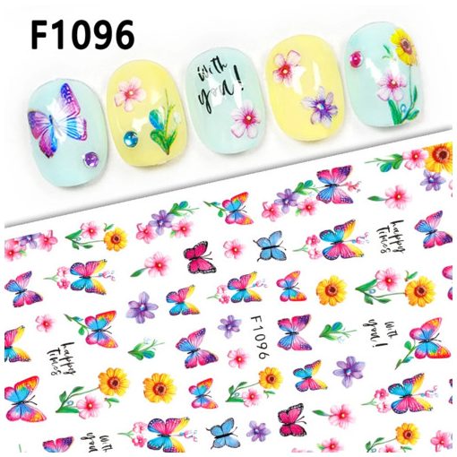 NiiZA Körömmatrica- F1096 virág