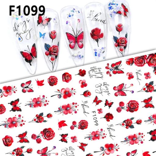 NiiZA Körömmatrica - F1099 virág