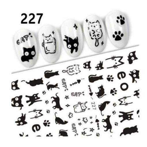 NiiZA Körömmatrica - 227 mese cica