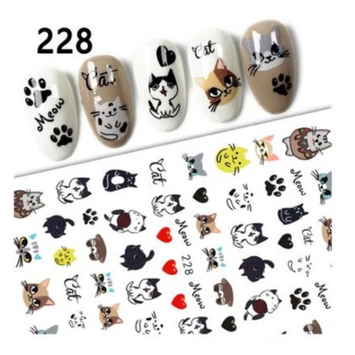 NiiZA Körömmatrica - 228 mese cica