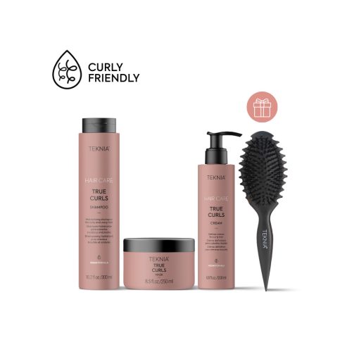 Ajándékcsomag LAKME Teknia True Curls göndör hajra + kefe