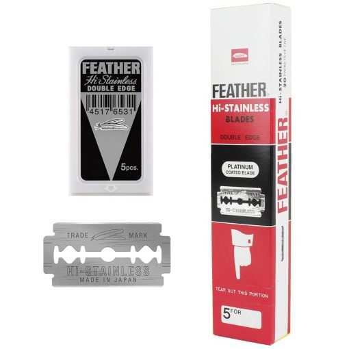 Feather Hi-Stainless Platinum Coated DE Blades borotvapenge 5 db