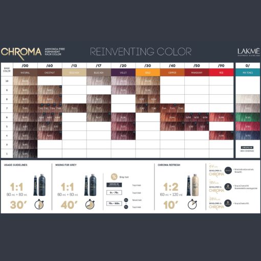 Lakme Chroma Ammóniamentes Tartós hajfesték 60 ml